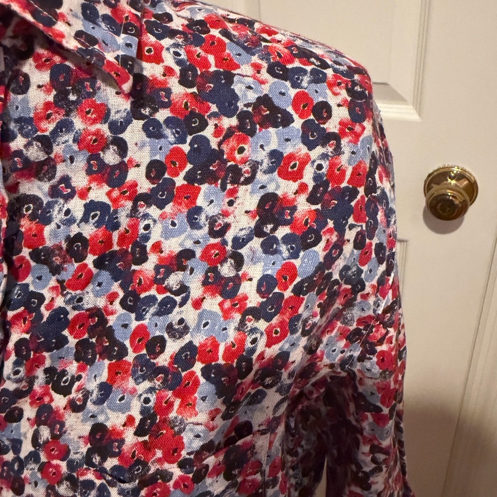 Frank & Eileen Red and Blue Floral Shirt - Picture 3 of 5